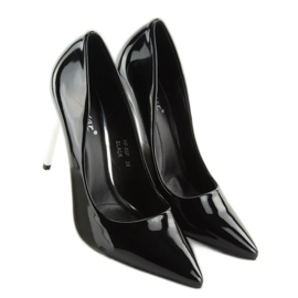 Escarpins Argent Talons noirs NF03 Noir le noir 2