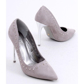 Escarpins en daim avec clous gris nf-04p gris 2