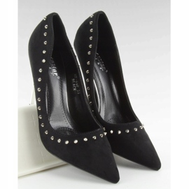 Escarpins en daim avec clous noirs nf-04p noirs le noir 3