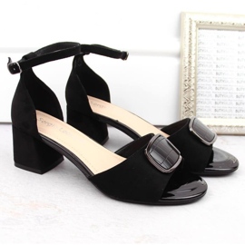Sergio Leone W SK444A sandales à talons en daim, noir le noir 4