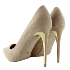 Talons hauts en daim LE-08 Beige 5