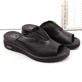 Filippo W PAW536 mules compensées en cuir noir le noir 5