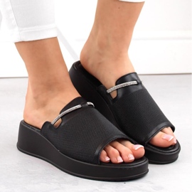 Filippo W PAW538A mules compensées en cuir noir le noir 3