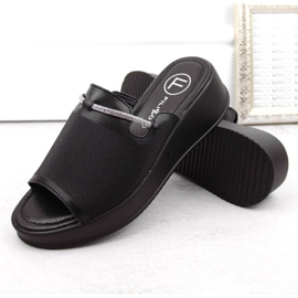 Filippo W PAW538A mules compensées en cuir noir le noir 5