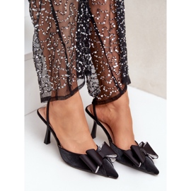 Talons hauts en tissu noir avec un noeud le noir 7