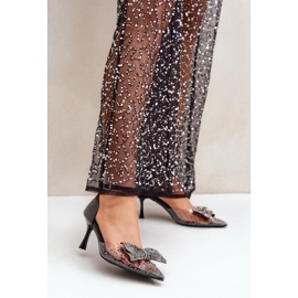Talons hauts décorés avec un nœud, noir 2
