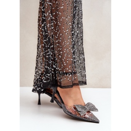 Talons hauts décorés avec un nœud, noir le noir 3