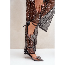 Talons hauts décorés avec un nœud, noir le noir 5
