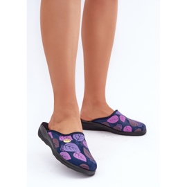 Chaussons Femme Avec Feuilles Inblu CU00005F Bleu Marine 2