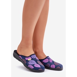 Chaussons Femme Avec Feuilles Inblu CU00005F Bleu Marine 1