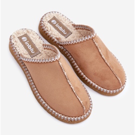 Inblu Pantoufles Camel pour femmes avec chaussures de maison brodées brun 2