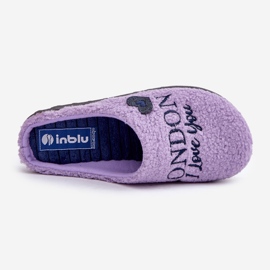 Inblu Pantoufles violettes en peau de mouton pour femmes avec fourrure 2