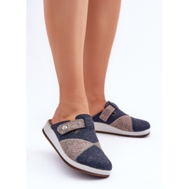 Inblu Pantoufles préventives pour femmes, gris et bleu marine 2
