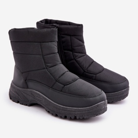 Bottes de neige pour hommes avec fermeture éclair, doublées de fourrure, noires 1