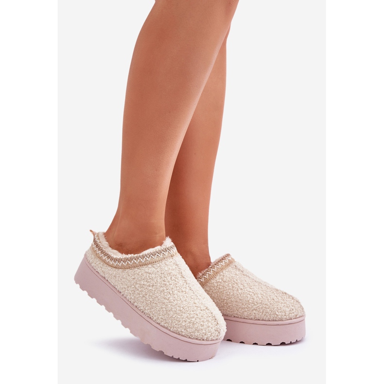 Bottes de neige à plateforme avec broderie pour femmes, beige clair 1 Bottes de neige à plateforme avec broderie pour femmes, beige clair 1