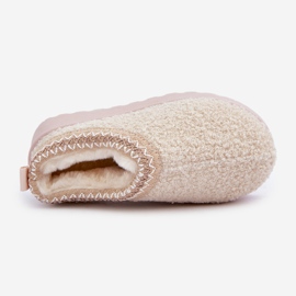 Bottes de neige enfant avec fourrure, type peau de mouton, beige clair 1