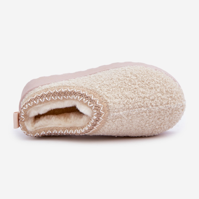 Bottes de neige enfant avec fourrure, type peau de mouton, beige clair 1