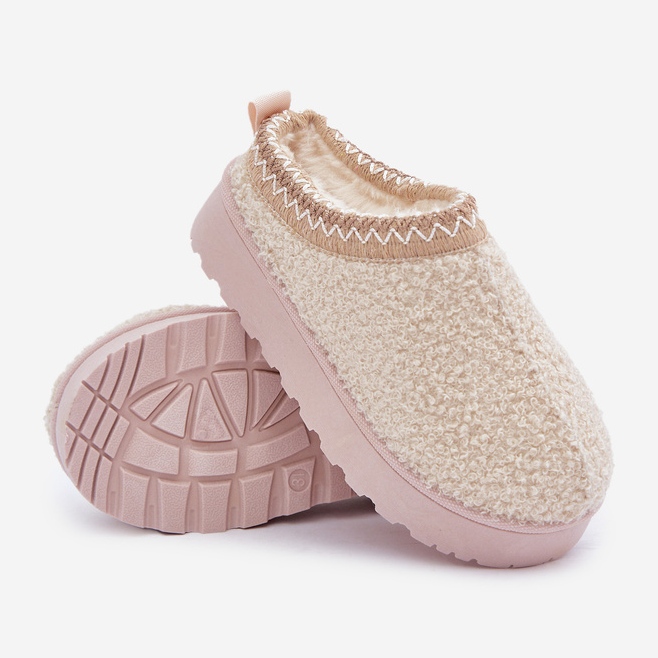 Bottes de neige enfant avec fourrure, type peau de mouton, beige clair 2 Bottes de neige enfant avec fourrure, type peau de mouton, beige clair 2