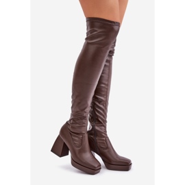 Cuissardes ajustées, marron foncé brun 1