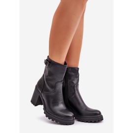 Bottines isolées à boucle, noir 1