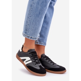 Baskets basses pour femmes en cuir écologique noir Navidemi le noir 1