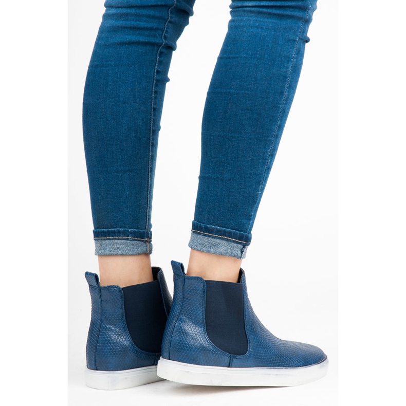 Mckeylor Baskets montantes à imprimé serpent bleu 2 Mckeylor Baskets montantes à imprimé serpent bleu 2