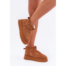Bottes de neige à plateforme en éco-daim Camel brun 5