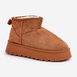 Bottes de neige à plateforme en éco-daim Camel brun 4