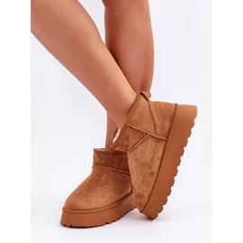 Bottes de neige à plateforme en éco-daim Camel brun 6