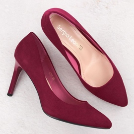 Escarpins Sergio Leone 1339 en daim rouge 5