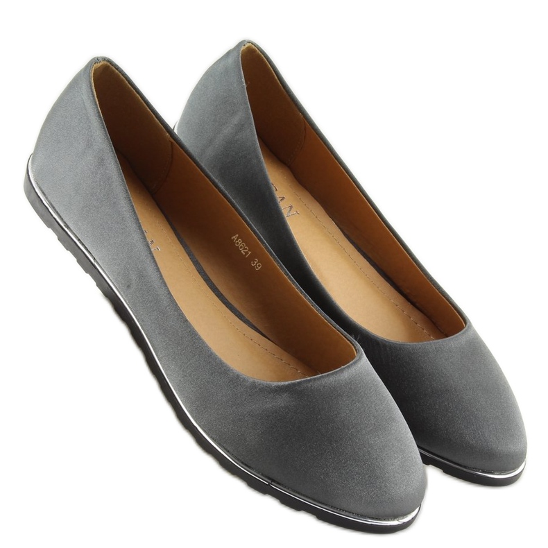 Ballerines en satin gris A8621 gris 1