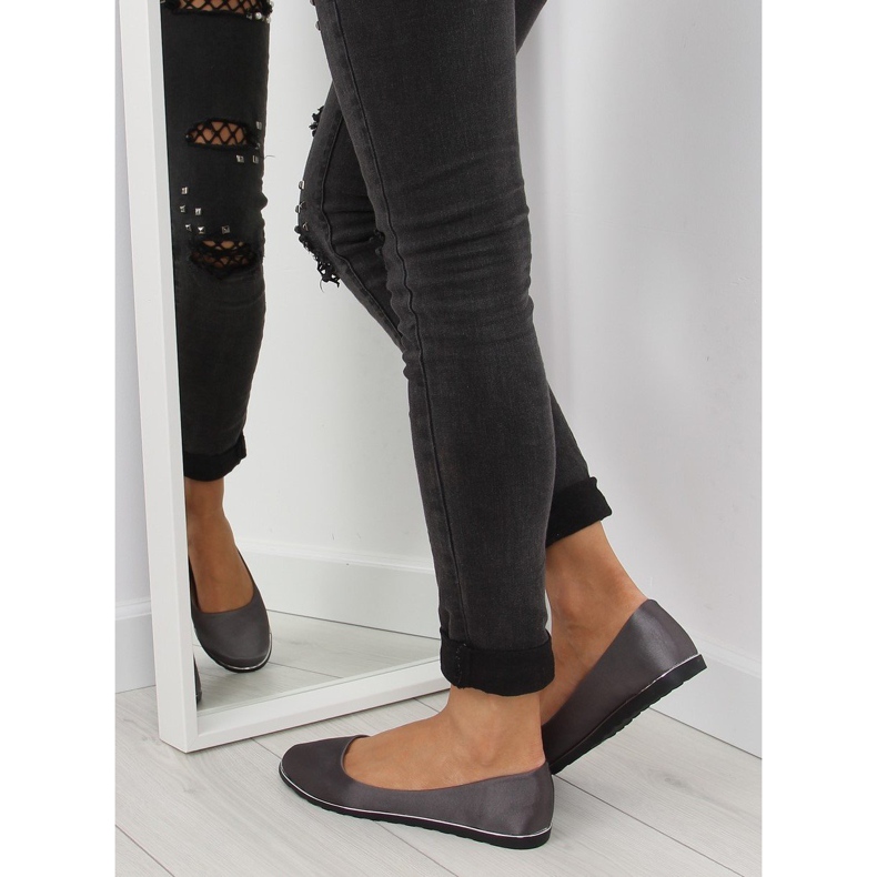 Ballerines en satin gris A8621 gris 2