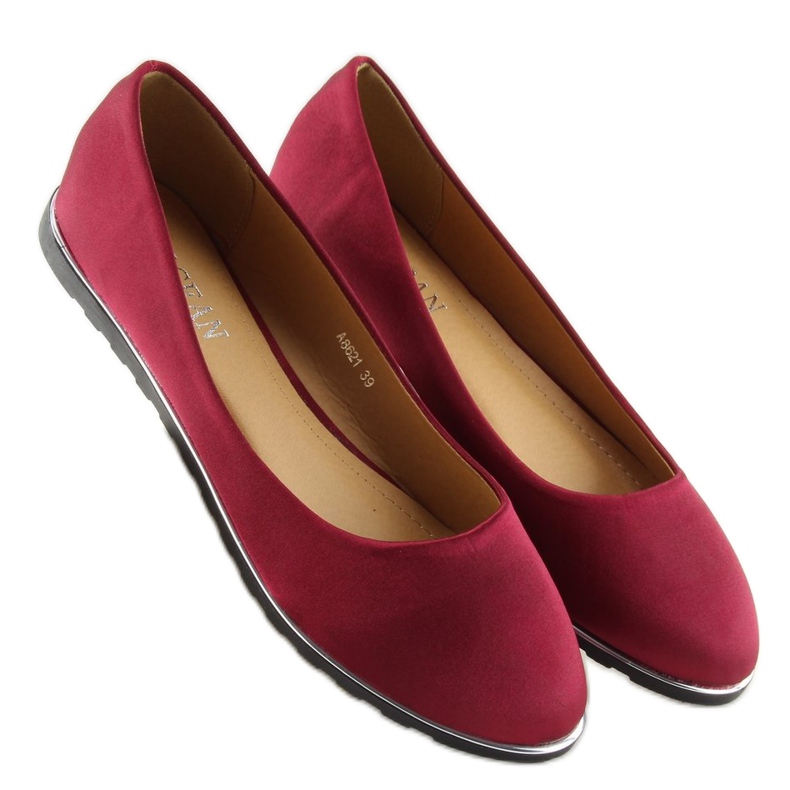 Ballerines satin bordeaux A8621 rouge 1 Ballerines satin bordeaux A8621 rouge 1
