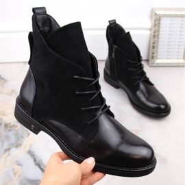Bottines isolées à talons plats Potocki W WOL88C, noir le noir 1
