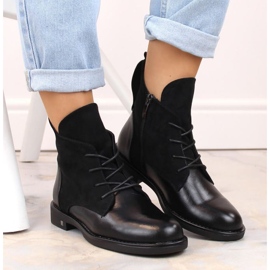 Bottines isolées à talons plats Potocki W WOL88C, noir le noir 4