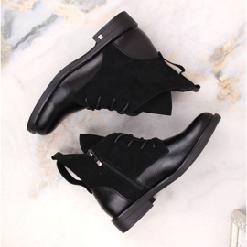 Bottines isolées à talons plats Potocki W WOL88C, noir le noir 6