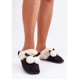 Chaussons avec fourrure pour femmes, noir le noir 2