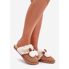 Chaussons Femme Avec Fourrure Camel beige 1
