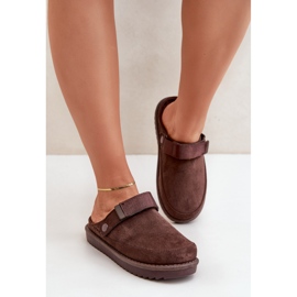 Chaussons plateforme femme marron brun 1