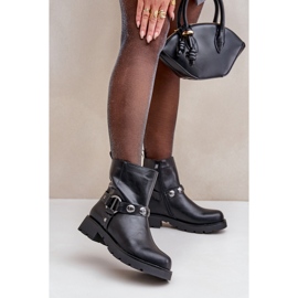 Bottines à talons plats femme noires le noir 1