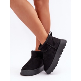 Boots de neige femme à plateforme en daim noir le noir 2