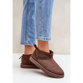 Boots de neige femme à plateforme en daim marron brun 2