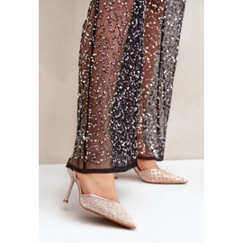Step in style Modèle Berilae B1639-202 Talons hauts Gold Glitter - Entrez avec style jaune 1