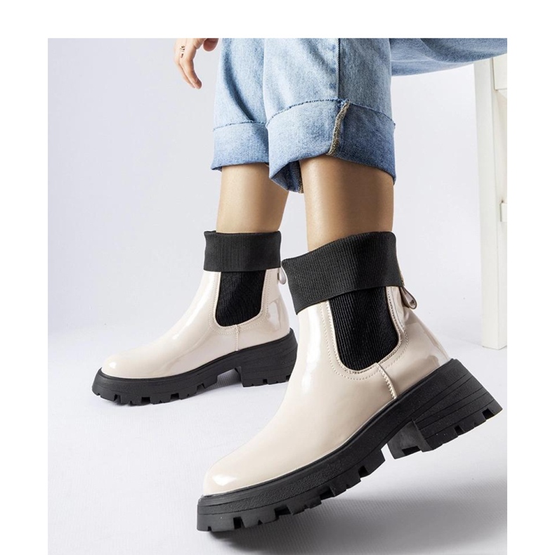 Bottes workwear beiges à enfiler par Breolungi - Solea 1