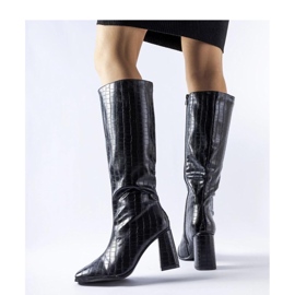 Boots à talons isolées noires par Ferruccio - Solea le noir 1