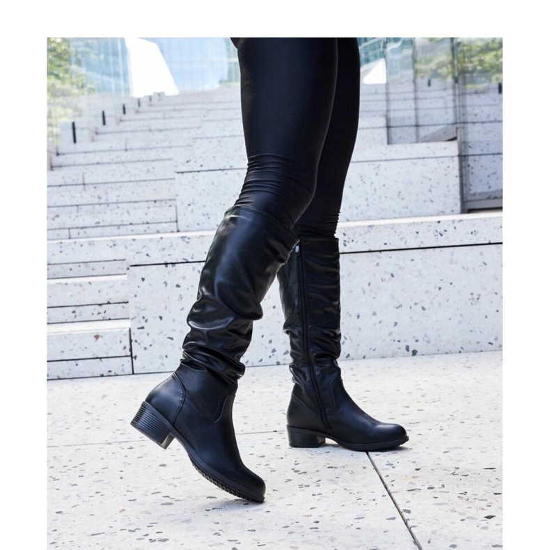 Bottines Angelico froissées noires - Solea le noir 1