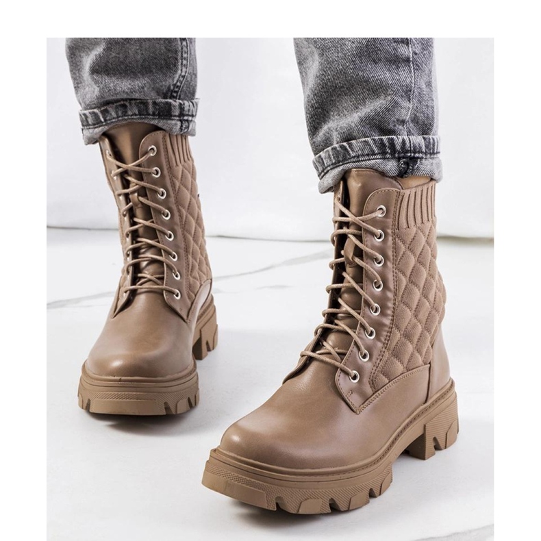 Bottines marron à tige chaussette par Lujan - Solea brun 1