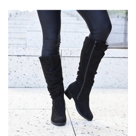 Bottines en éco-daim Angelico froissées noires - Solea le noir 2