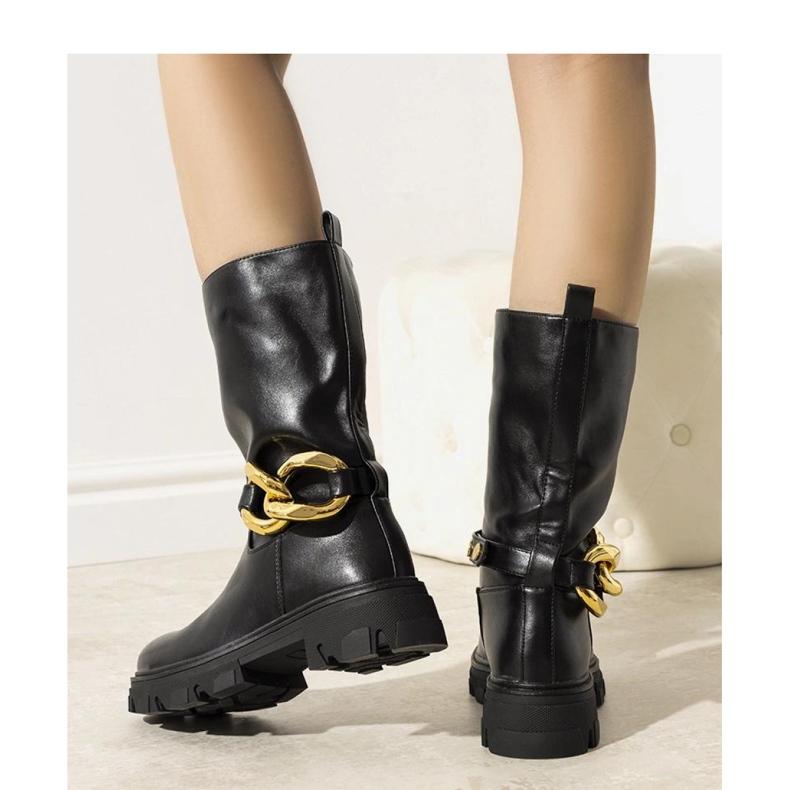 Bottes isolées noires avec chaîne Harrison - Solea 1