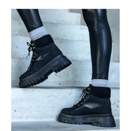 Baskets noires à semelle épaisse et fourrure de Best - Solea 1